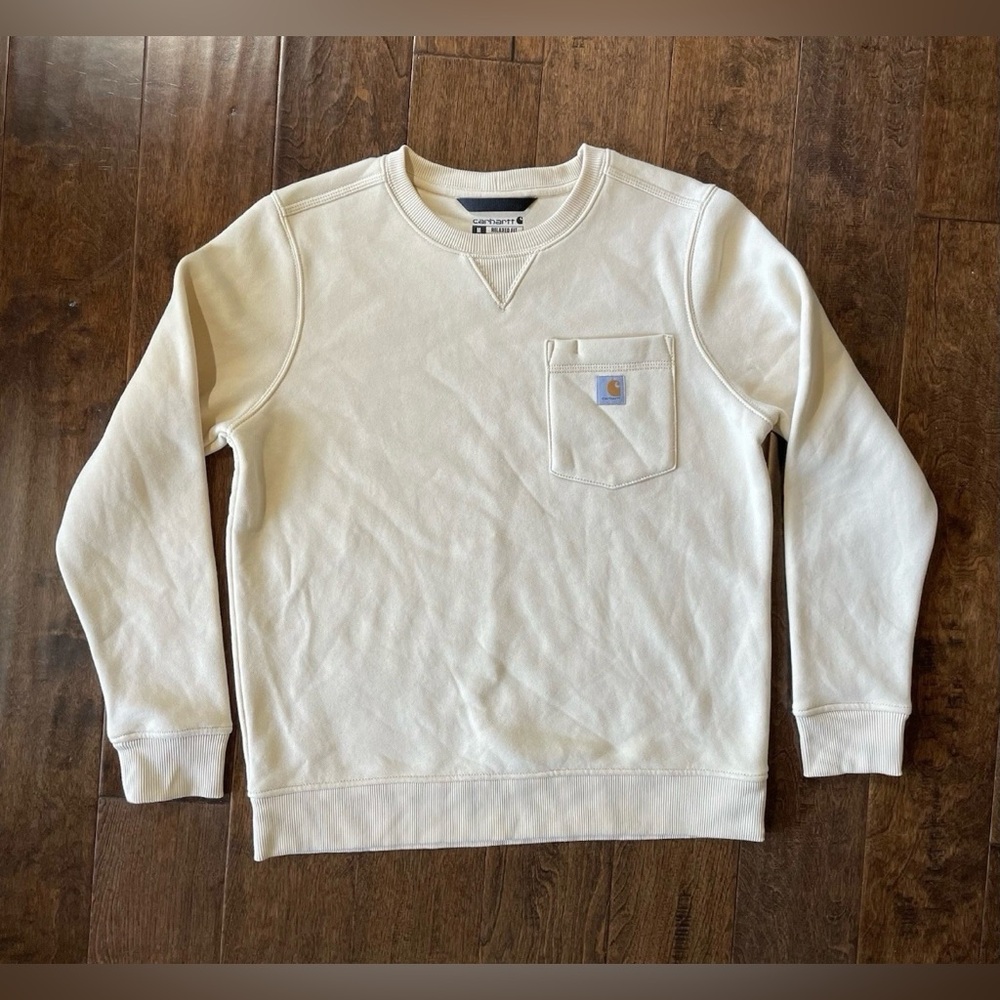 Carhartt Women’s Beige Relaxed Fit Sweatshirt Size Medium